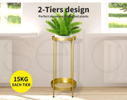 Levede 2 Tiers Plant Stand Outdoor Indoor Metal Flower Pots Rack Garden Shelf