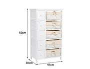 Storage Cabinet Side Table Bedside Tables Chest of 5 Drawers Tallboy (S)
