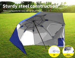 Mountview Beach Umbrella Outdoor Umbrellas Sun Shade Garden Shelter 2.33M Blue.