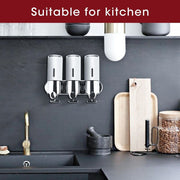 3 Bottles Bathroom Shower Soap Dispenser Shampoo Pump Wall Mounted 1500ml Silver