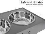 Pawz Elevated Pet Feeder Food Water Double Bowl  Adjustable Height Raised Stand