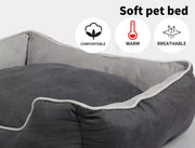 Pawz Dog Calming Beds Cat Pet Cushion Removable Washable Cover Extra Large Grey