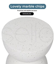 Levede Hourglass Terrazzo Side Table – Stylish Coffee/End Table Stool