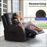 Levede Massage Sofa Chair Recliner 360 Degree Swivel PU Leather Lounge Heated
