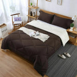 Microfibre Reversible Quilt Duvet Doona Cover Set Double/Queen/Super/King Size