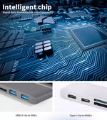 USB 3.0 Type-C HUB 6 Port Powered Adapter High Speed Splitter for MacBook pro