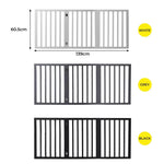 Pawz Wood Pet Gate Dog Fence Indoor Guard Safety Barrier Portable Security Black