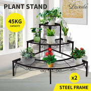 Levede Plant Stands Outdoor Indoor Metal Flower Pot 3 Garden Corner Shelf.