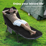 Levede Folding Camping Bed Adjustable Portable Camping Cots Home Outdoor  Black