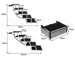 Pawz 5 Steps Dog Ramp Adjustable Height Stair Car Dog Folding Portable Aluminium
