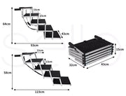 Pawz 5 Steps Dog Ramp Adjustable Height Stair Car Dog Folding Portable Aluminium