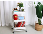 Levede 3 Tiers Kitchen Trolley Cart Steel Storage Rack Shelf Organiser White