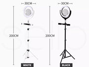 LED Ring Light with Tripod Stand Phone Holder Dimmable Studio Photo Selfie Lamp