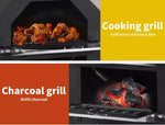 3in1 Pizza Oven Charcoal BBQ Grill Steel Smoker Outdoor Portable Barbecue Camp