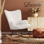Levede Rocking Chair Nursery Rocker Accent Tub Boucle Armchair Lounge Fleece