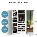 Levede Mirror Jewellery Cabinet Full Length Makeup Storage Jewelry Organizer Box
