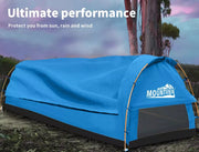 Mountview Double King Single Swag Camping Swags Canvas Dome Tent Hiking Navy