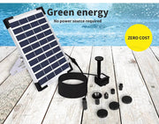 Solar Fountain 5W Powered Water Power Garden Pond Pool Bird Bath Outdoor