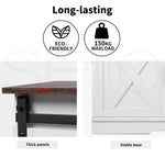 Levede TV Cabinet Entertainment Unit Stand Wooden Table Sliding Barn Door 150CM