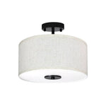 Emitto Led Ceiling Light Modern Bedroom Pendant Lights Linen Shade Flush