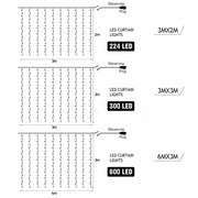 300/800 Led Curtain Fairy Lights Wedding Indoor Outdoor Christmas Garden Party