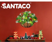 Santaco Christmas Hanging Basket Ornaments LED Lights Home Garden Decor 30cm
