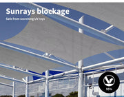 Mountview Sun Shade Sail Cloth Canopy Rectangle Outdoor Awning Cover Grey 3x3M