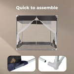 Dreamz Mosquito Bed Nets Foldable Canopy Square Fly Repel Insect Grey - Queen