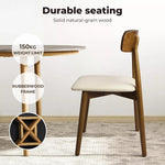 Levede 2x Dining Chairs Kitchen Chair PU Leather Rubberwood Frame Cafe Lounge