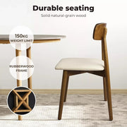 Levede 2x Dining Chairs Kitchen Chair PU Leather Rubberwood Frame Cafe Lounge