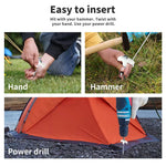 Mountview Screw Tent Pegs Heavy Duty Steel 15x Camping Ground Stake Glow Case