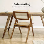 Levede 2X Dining Chairs Foldable  Accent Wooden Chair Rattan Furniture Lounge