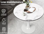 Levede Dining Table Kitchen 4 Person Marble Tulip Coffee Round Metal Base 80cm