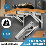 Traderight Folding Table Bracket Stainless Steel 150KG Wall Shelf Bench 2PCS 18