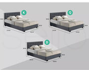 Levede Wooden Bed Frame Double Queen King Fabric Storage Mattress Base Gas Lift