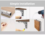 Traderight Folding Table Bracket Stainless Steel 150KG Wall Shelf Bench 2PCS 8