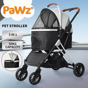 Pawz Pet Stroller Dog Cat Pram Carrier Travel Foldable Aluminium 50kg 4 Wheels