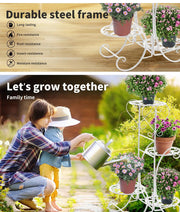 Levede Plant Stand Outdoor Indoor Metal Flower Pots Rack Corner Planter Shelf