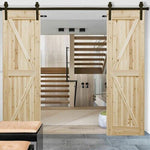 Levede Sliding Barn Double Door Hardware Track Roller Kit 2.4/3/3.6/4M Classic.