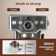 Spector Coffee Machine 20 Bar Espresso Cappuccino Maker Frother LCD Pre-soaking