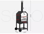 3in1 Pizza Oven Charcoal BBQ Grill Steel Smoker Outdoor Portable Barbecue Camp