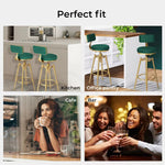 Levede 1x Bar Stools Velvet Kitchen Stool Chair Swivel Barstools Padded Seat