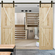 Levede Sliding Barn Door Hardware Track Set 1.5/1.83/2/2.44/3/3.66/4M Roller Kit