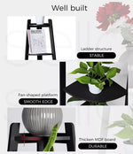 5 Tier Corner Shelf Wooden Storage Home Display Rack Plant Stand MDF Board Black