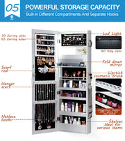 Levede Mirror Jewellery Cabinet Full Length Makeup Storage Jewelry Organiser Box