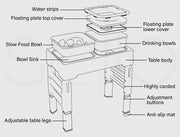 Pawz Elevated Pet Feeder 4 Height Adjustable Raised Dog Cat Slow Food Water Bowl