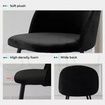 Levede 2x Dining Chairs Kitchen Cafe Lounge Chair Sofa Upholstered Velvet Black