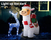 Santaco Inflatable Christmas Decorations Xmas Alpaca 1.8M LED Lights Xmas Party