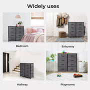 Levede Chest of Drawers Storage Cabinet Tower Dresser Tallboy 8 Drawer Grey