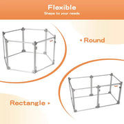 Pawz Pet Playpen Transparent Acrylic Folding Dog Fence Kennel Install 6 Panel